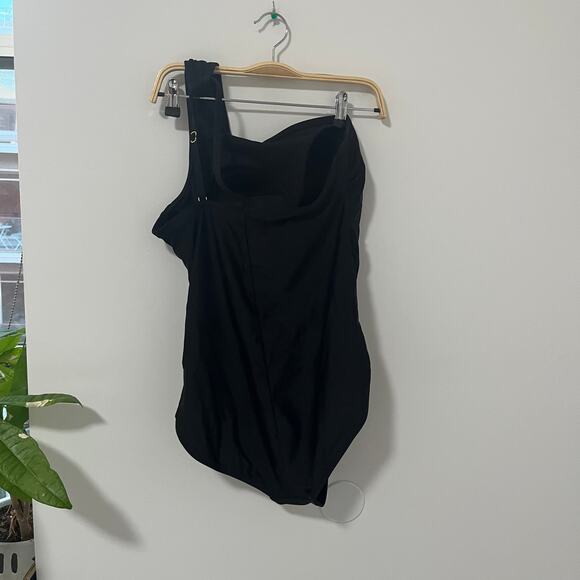 Kona Sol Black One Shoulder One Piece Bathing Suit Size Large - Picture 4 of 7
